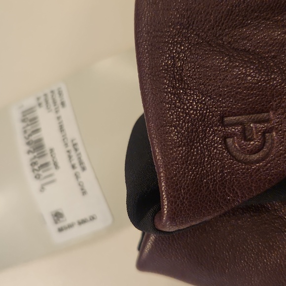 NWT COLE HAAN Cherry Cola Leather Gloves Sz S/M - Picture 2 of 4